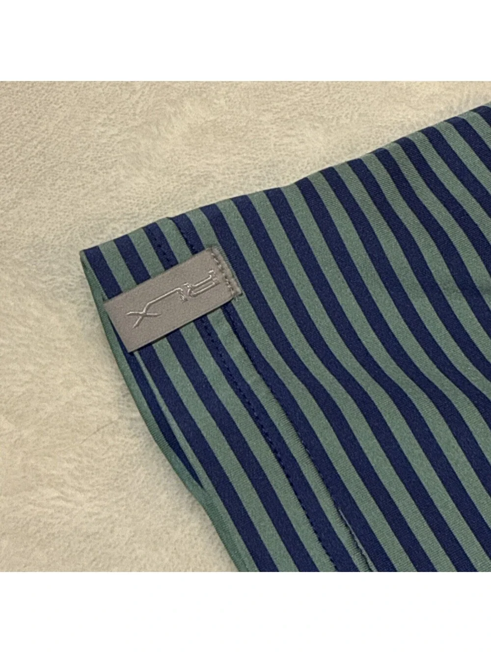 RLX Ralph Lauren Polo Men’s Large Blue Green Striped Performance Stretch Golf